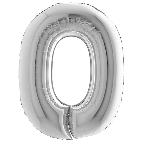 Ballon mylar 36 cm "0" argent