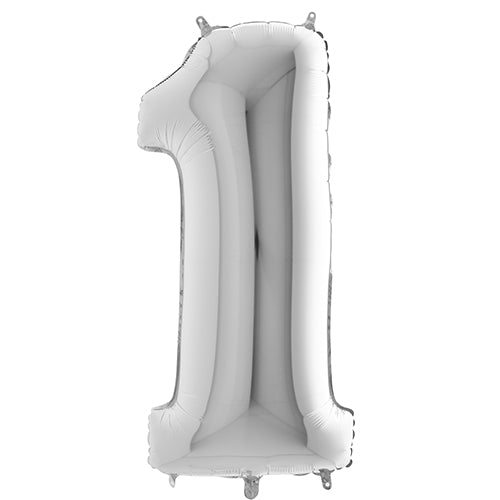 Ballon mylar 36 cm "1" argent