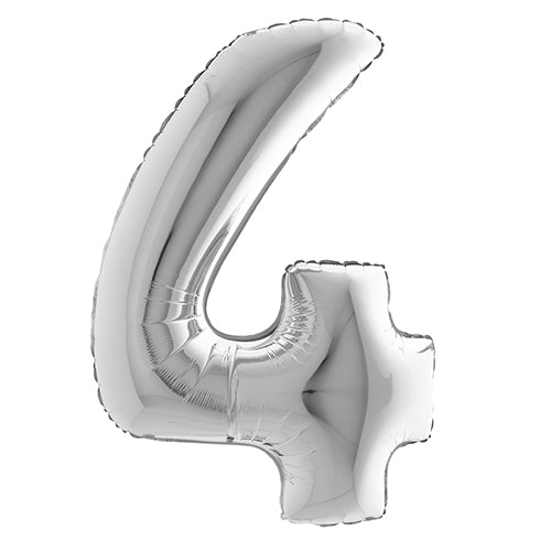 Ballon mylar 36 cm "4" argent