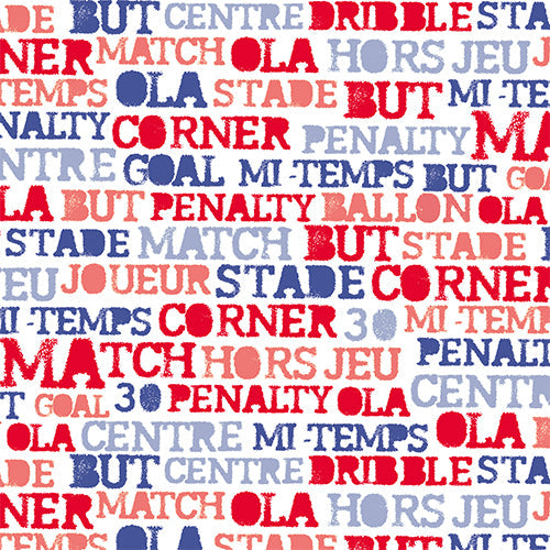 20 serviettes 33x33cm dicofoot rouge et bleu