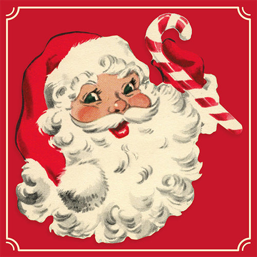 20 serviettes 33x33cm pere noel vintage rouge