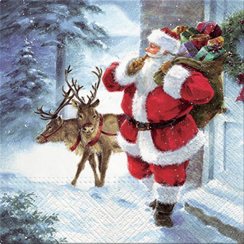 20 serviettes 33x33cm tournee du pere noel