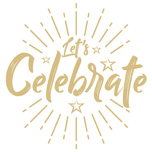 20 serviettes 33x33cm faisons la fete or fond blanc