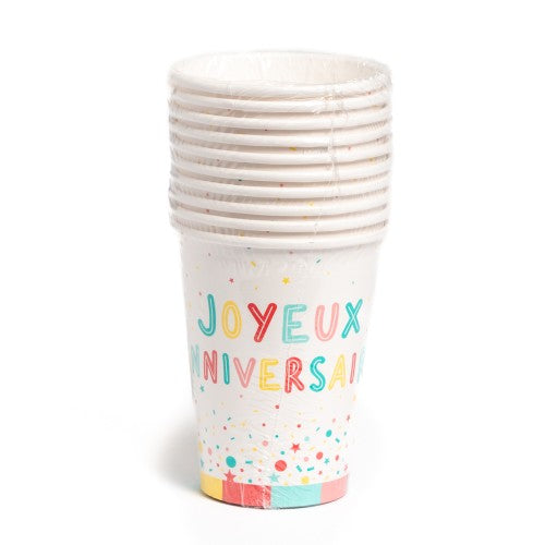 10 gobelets 21cl en carton color party