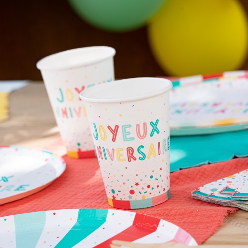10 gobelets 21cl en carton color party