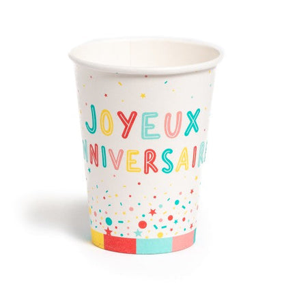 10 gobelets 21cl en carton color party