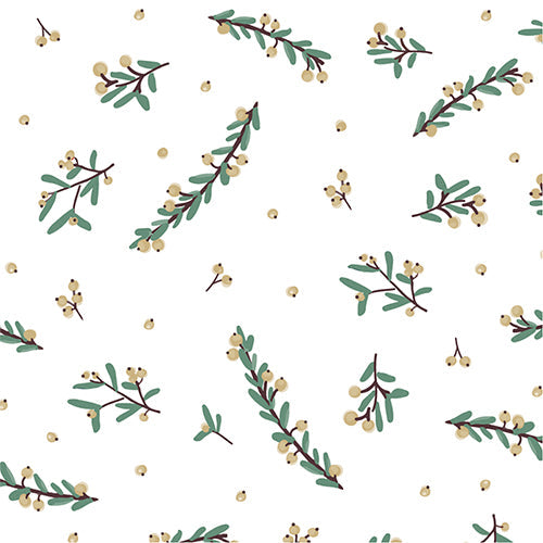 20 serviettes 33x33cm feuillage hivernal or