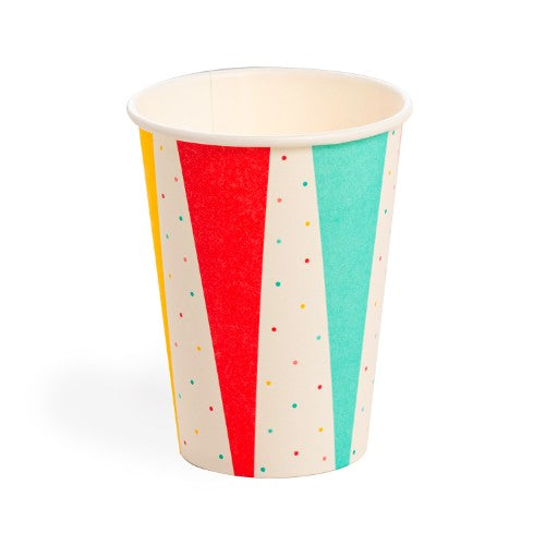 10 gobelets 21cl en carton chapiteau multicolore