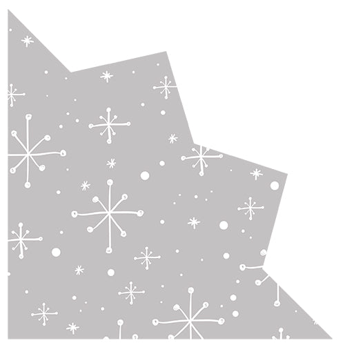 12 serviettes forme etoile in the sky blanc fond argent