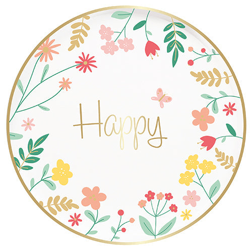 6 assiettes gamme air ø18cm jolie fleur