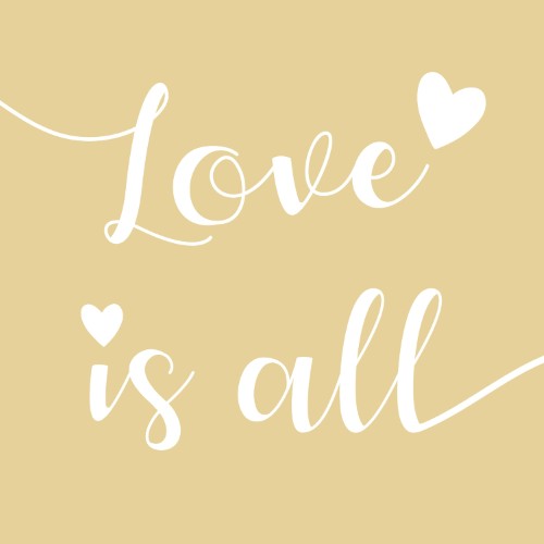 20 NAPKINS 33X33CM LOVE IS ALL GOLD BACKGROUND 