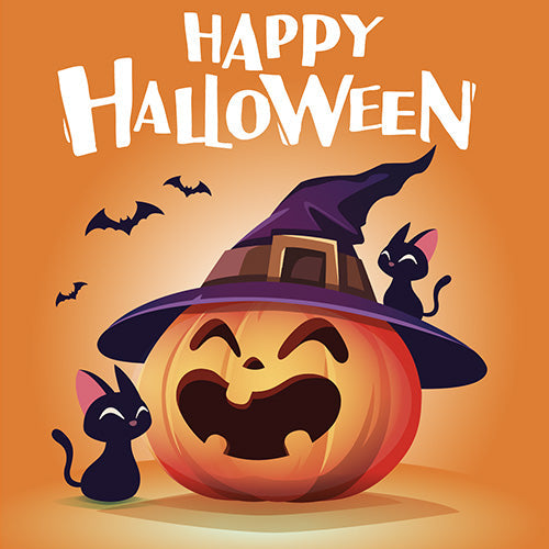 20 serviettes 33x33 cm happy halloween orange