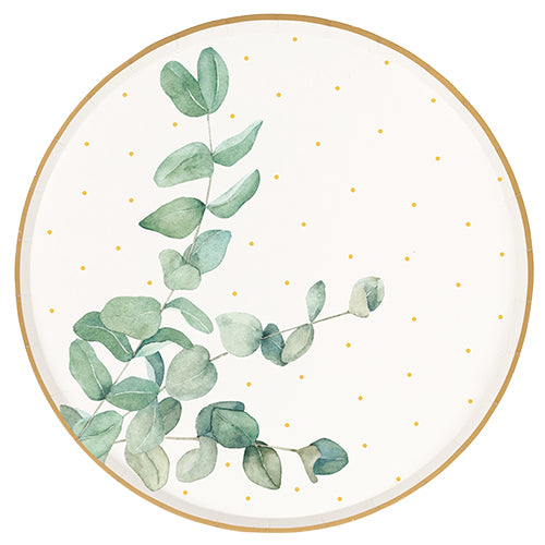 8 AIR RANGE PAPER PLATES Ø21 CM EUCALYPTUS 