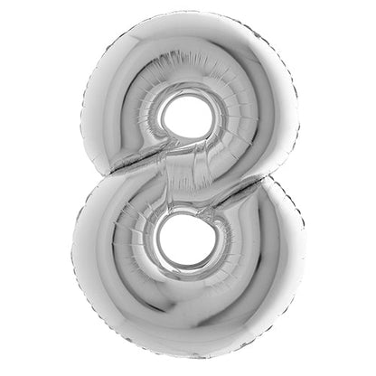 Ballon mylar 36 cm "8" argent