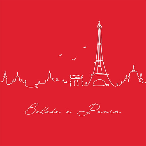 20 serviettes en papier 33x33 cm balade a paris