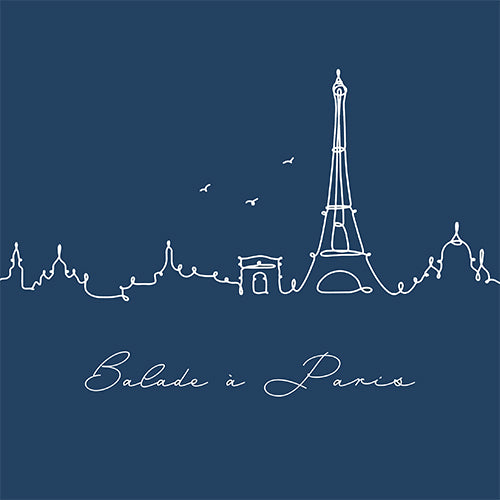 20 SERVIETTEN 33X33CM WALK IN PARIS BLAU 