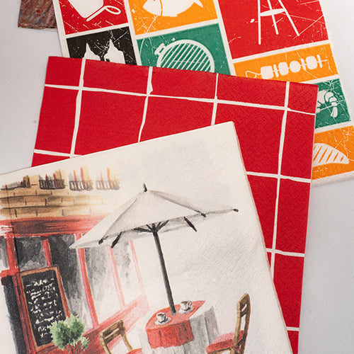 20 serviettes 33x33cm en terrasse