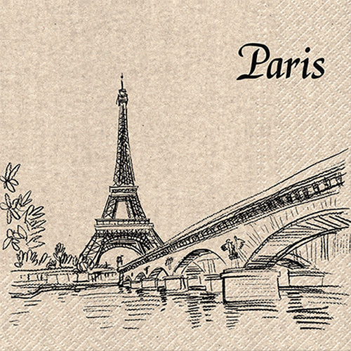 20 NAPKINS 100% RECYCLED PAPER 33X33 PARIS CITY 