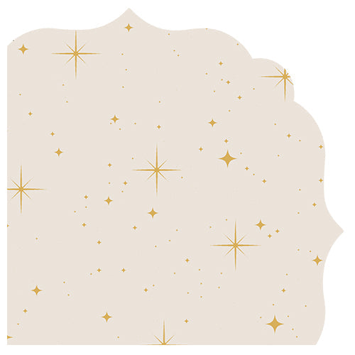 12 serviettes forme baroque galaxie or fond creme