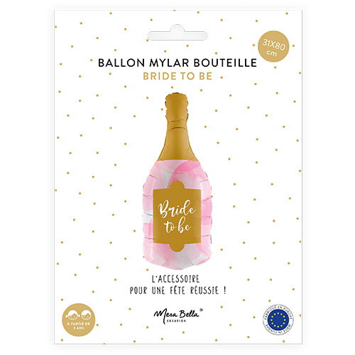 BALLON MYLAR BOUTEILLE BRIDE TO BE 31x80 CM