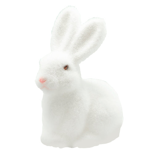 LAPIN EN VELOURS BLANC 12X8X15,3 CM