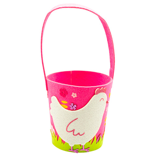 FUCHSIA FELT BASKET CHICKEN 