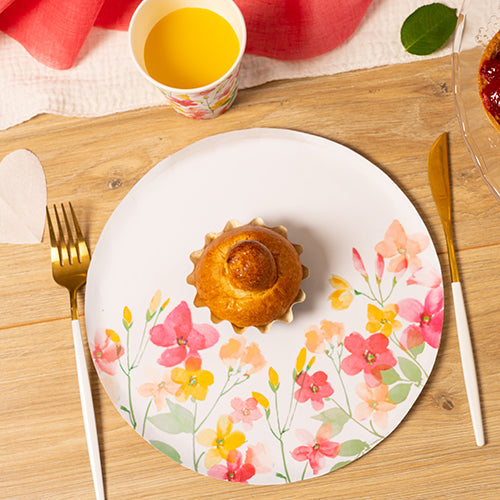 8 assiettes gamme air 23cm romantic flowers