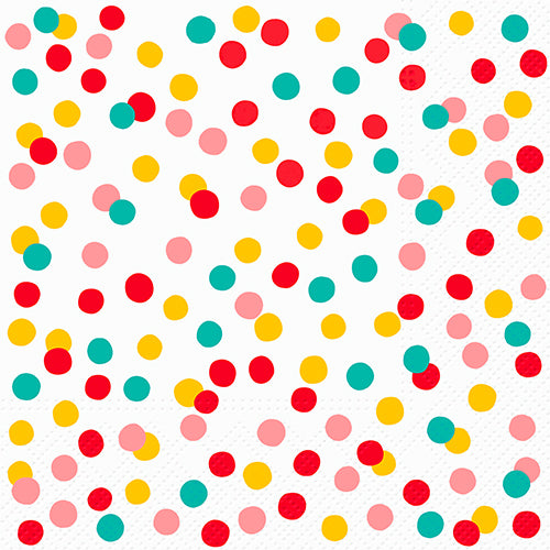 20 NAPKINS 33X33CM DOTS CONFETTI MULTICOLOR 