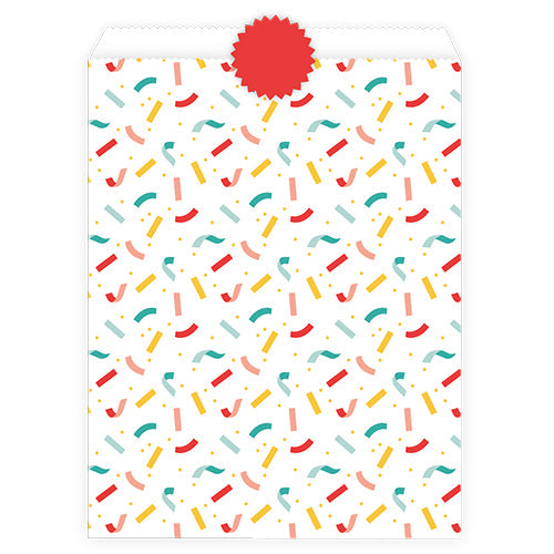 6 sachets bonbons confettis multico+stickers or