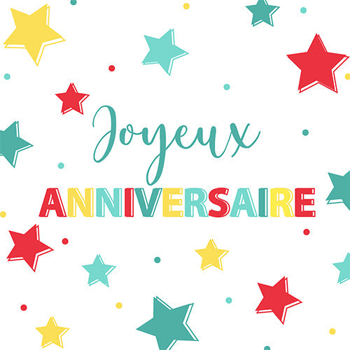 20 serviettes 33x33cm starlight birthday