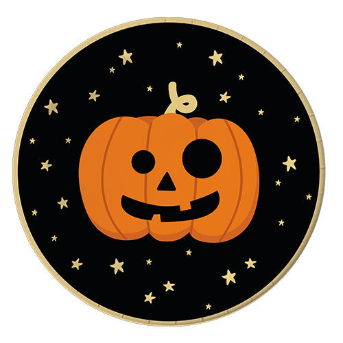 8 assiettes gamme air ø23 cm totem citrouilles lisere or