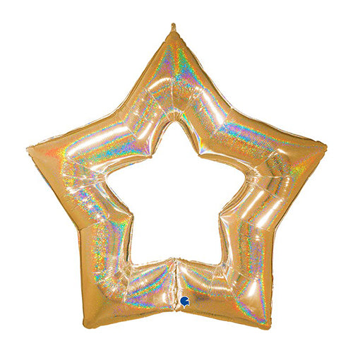 MYLAR BALLOON STAR STENCIL SHAPE 96CM 