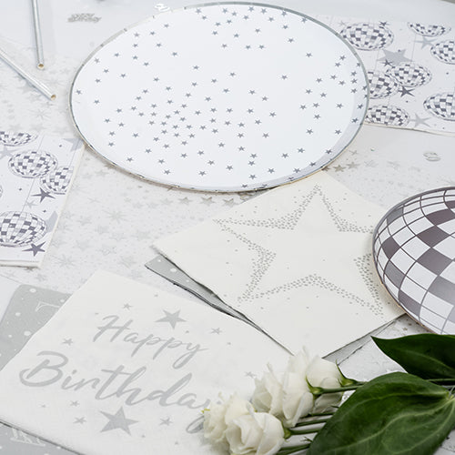 6 assiettes gamme air 23 cm starlight argent