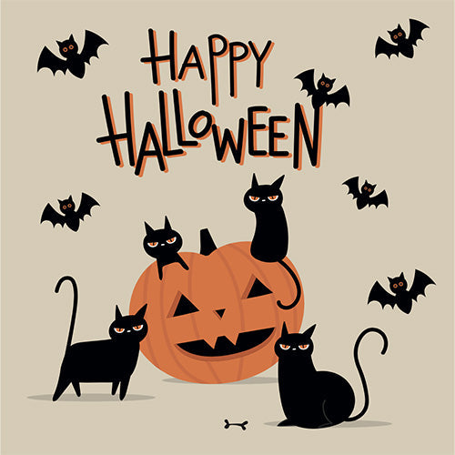 20 serviettes 33x33 cm chatrouille fond beige