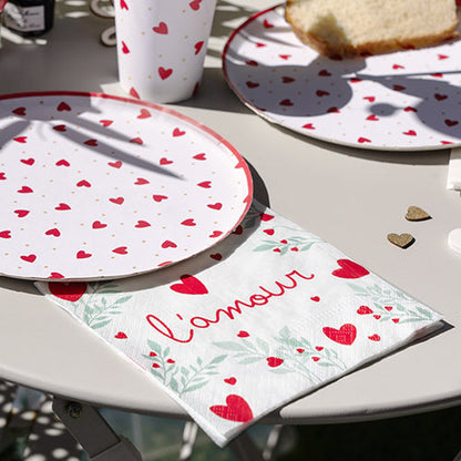 20 serviettes 33x33cm you & me forever florale