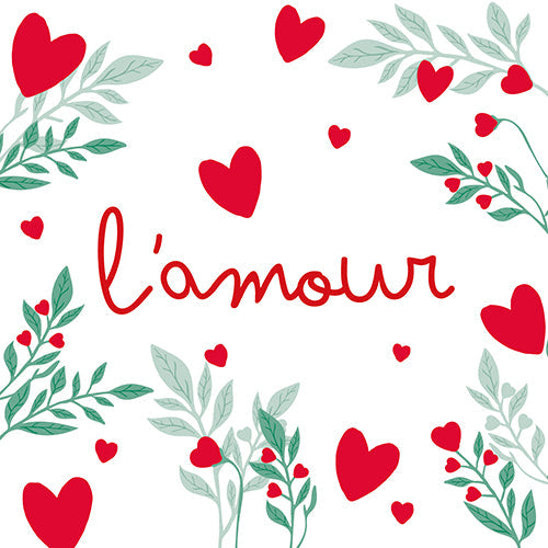 20 serviettes 33x33cm you & me forever florale