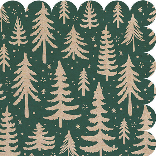 12 serviettes forme biscuit 100% recycle cosy winter vert