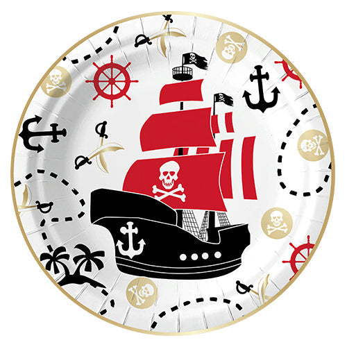 6 assiettes ø18 cm bateau pirate