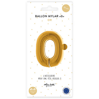 Ballon mylar 36 cm "0" or