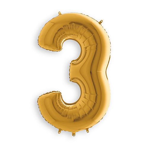 Ballon mylar 36 cm "3" or