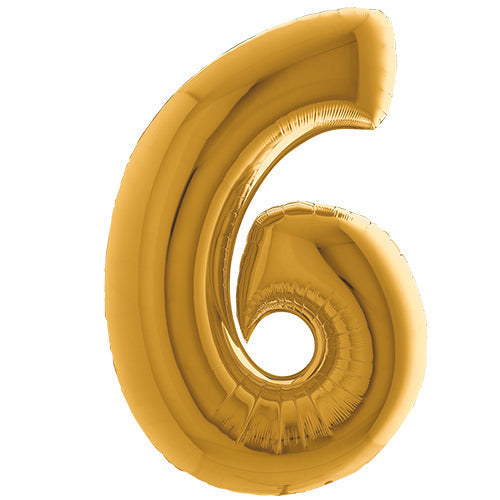 Ballon mylar 36 cm "6" or