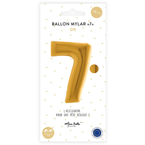 Mylar-Ballon 36 cm „7“ Gold 