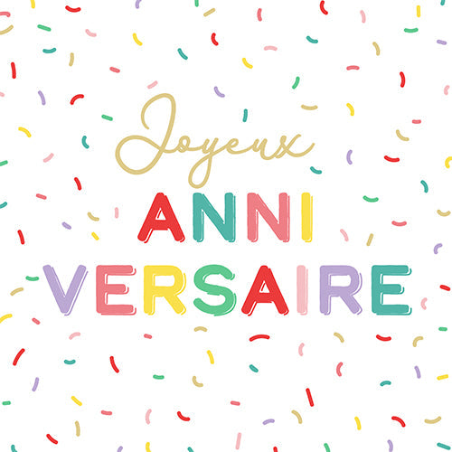 20 serviettes 33x33cm confettis pop