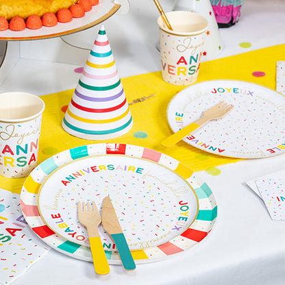 6 chapeaux de fete multicolores