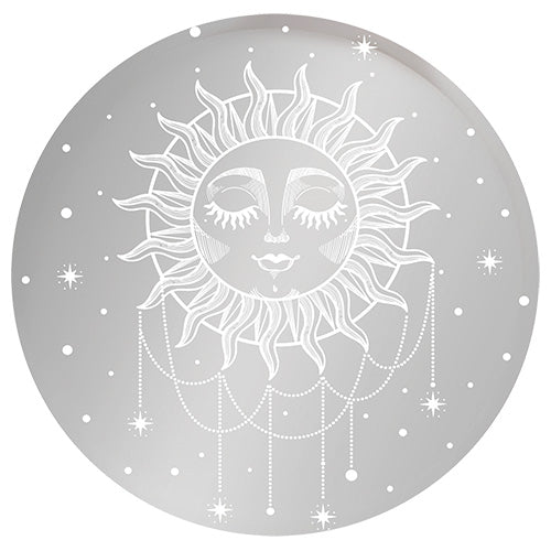 8 assiettes gamme air 18cm soleil boheme blanc fond argent