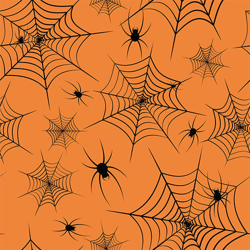 20 serviettes 33x33cm spider webs noir fond orange