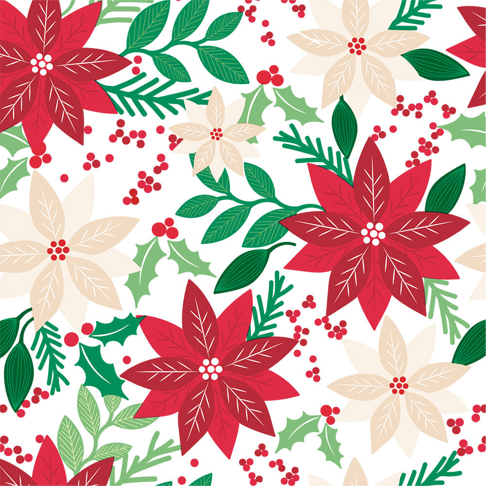 20 serviettes 33x33cm etoiles de noel