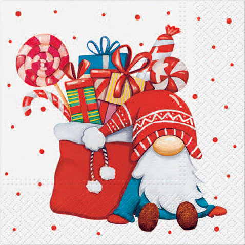 20 serviettes 33x33cm oh hisse petit gnome